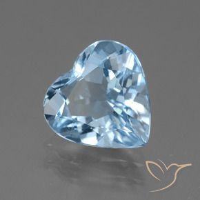 3.48 ct Blue Topaz Stone, Natural Topaz in Heart Facet Shape for Sale