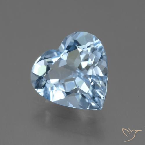 3.49 ct Blue Topaz Stone, Natural Topaz in Heart Facet Shape for Sale