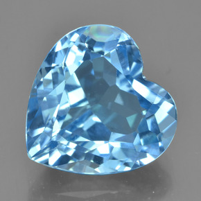 Intense Azure Blue Топаз Камень - 9.1ct Фасетная огранка формы Сердце (ID: 448939)