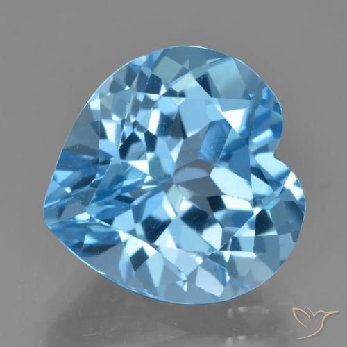 Himmerlblau Topas Edelstein - 8.7ct Herz facettiert (ID: 448946)
