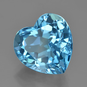9.76 ct Blue Topaz Stone, Natural Topaz in Heart Facet Shape for Sale