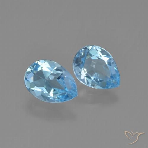 1.63ctw Natural Sky Blue Topaz, Pear Shape, VVS