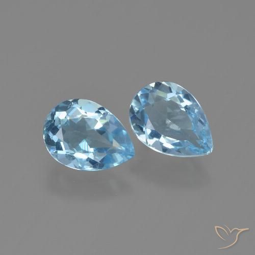 1.71ctw Natural Sky Blue Topaz, Pear Shape, VVS