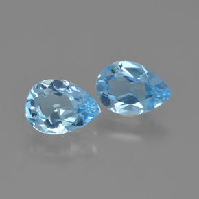 Light Cyan Blue Topaz Gem - 0.9ct Pear Facet (ID: 449998)