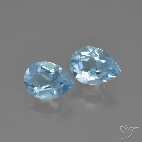 1.46ctw Natural Sky Blue Topaz, Pear Shape, VVS-VS