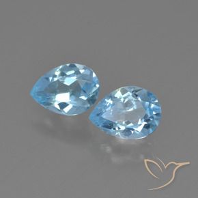 1.46 ctw Blue Topaz Stones, Natural Topaz in Pear Facet Shape for Sale