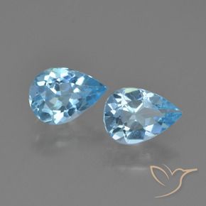 1.49 ctw Blue Topaz Stones, Natural Topaz in Pear Facet Shape for Sale