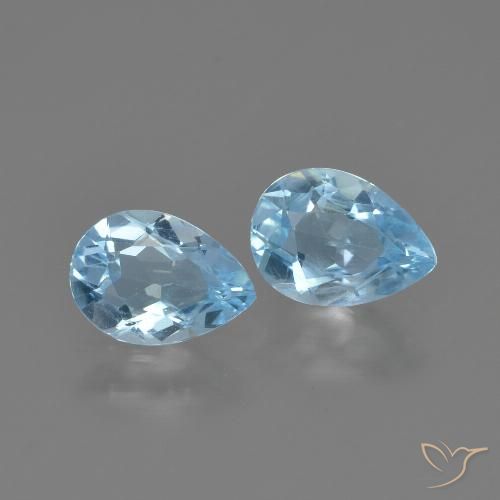 1.62ctw Natural Sky Blue Topaz, Pear Shape, VVS