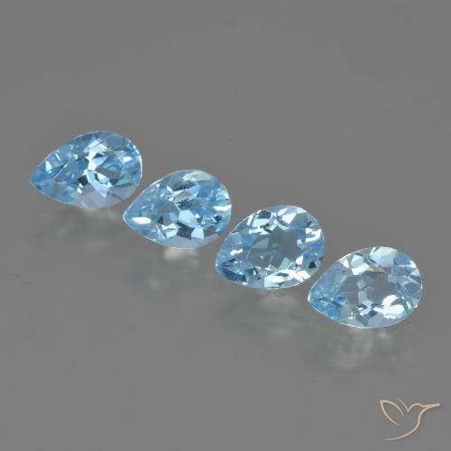 3.09ctw Natural Swiss Blue Topaz, Pear Shape, VVS-VS