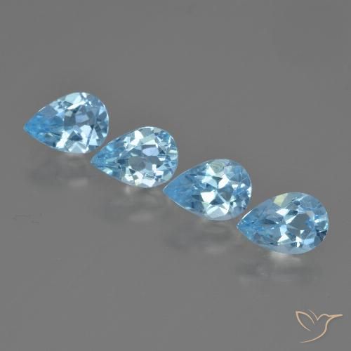 2.89ctw Natural Sky Blue Topaz, Pear Shape, VVS