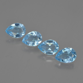 Celeste Topacio Gema - 0.8ct Corte en forma de pera (ID: 450049)