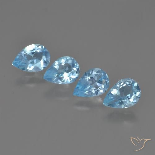 2.85ctw Natural Sky Blue Topaz, Pear Shape, VVS