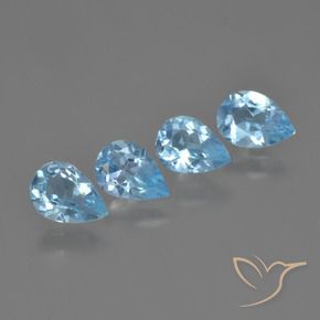 2.85 ctw Blue Topaz Stones, Natural Topaz in Pear Facet Shape for Sale