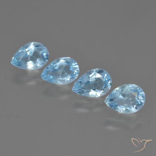 3.30ctw Natural Sky Blue Topaz, Pear Shape, VVS-VS