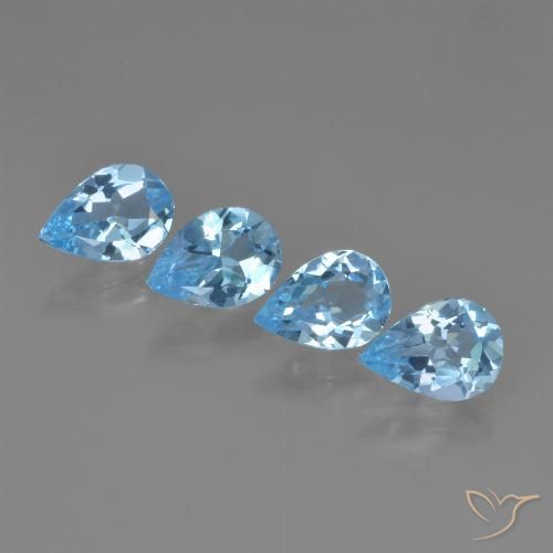2.71ctw Natural Sky Blue Topaz, Pear Shape, VVS