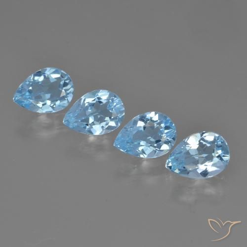 3.11ctw Natural Sky Blue Topaz, Pear Shape, VVS
