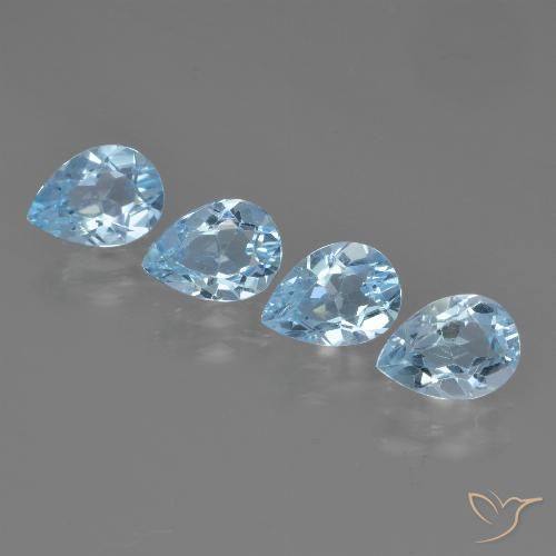 3.32ctw Natural Sky Blue Topaz, Pear Shape, VVS