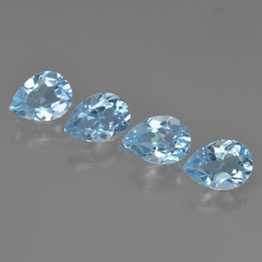 Azul cian claro Topacio Gema - 0.8ct Corte en forma de pera (ID: 450215)
