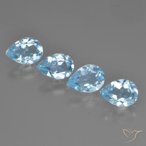 3.18ctw Natural Sky Blue Topaz, Pear Shape, VVS-VS