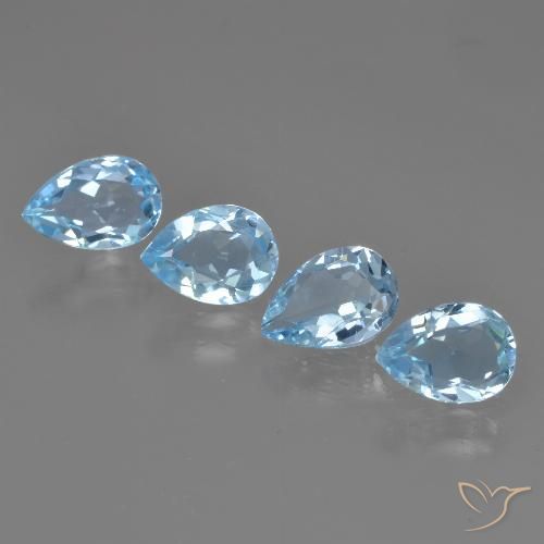 Sky Blue Topaz Gem - 0.8ct Pear Facet (ID: 450218)