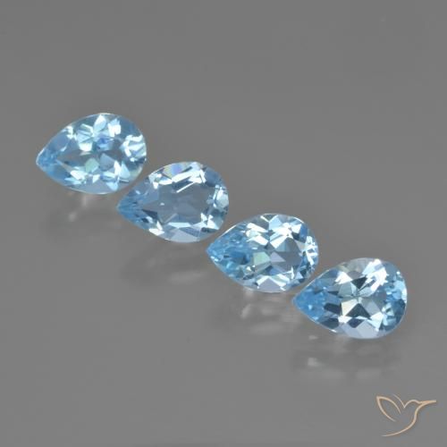 3.33ctw Natural Sky Blue Topaz, Pear Shape, VVS