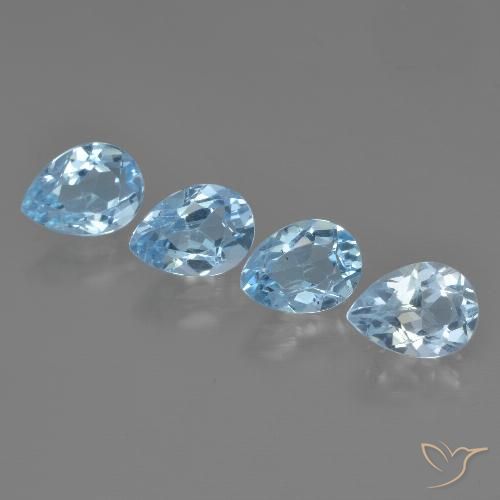 3.39ctw Natural Sky Blue Topaz, Pear Shape, VVS-VS