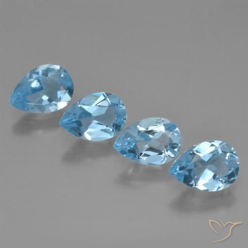 2.93ctw Natural Swiss Blue Topaz, Pear Shape, VVS-VS