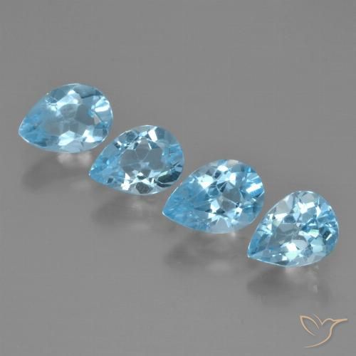 3.30ctw Natural Sky Blue Topaz, Pear Shape, VVS-VS