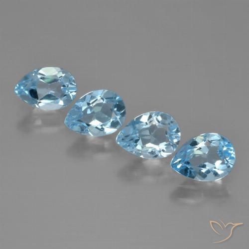 3.29ctw Natural Swiss Blue Topaz, Pear Shape, VVS