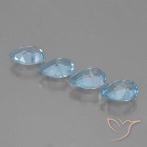 Topaz Gemstones in 7 x 5 mm (calibrated) Size for Sale, Topaz Stones in Swiss Blue Color