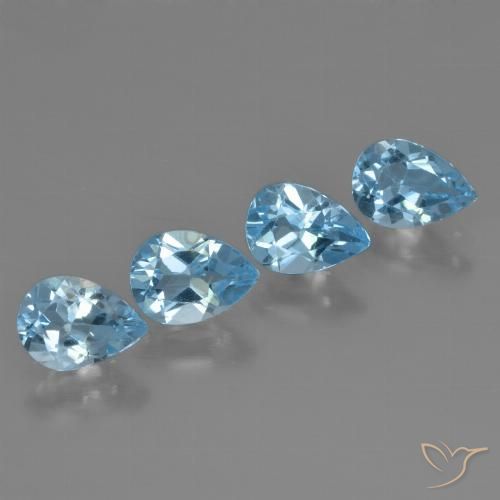3.23ctw Natural Sky Blue Topaz, Pear Shape, VVS