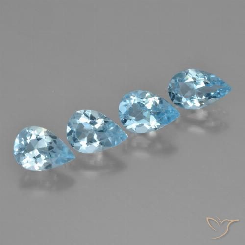 2.85ctw Natural Sky Blue Topaz, Pear Shape, VVS-VS