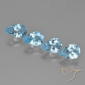 2.85 ctw Blue Topaz Stones, Natural Topaz in Pear Facet Shape for Sale