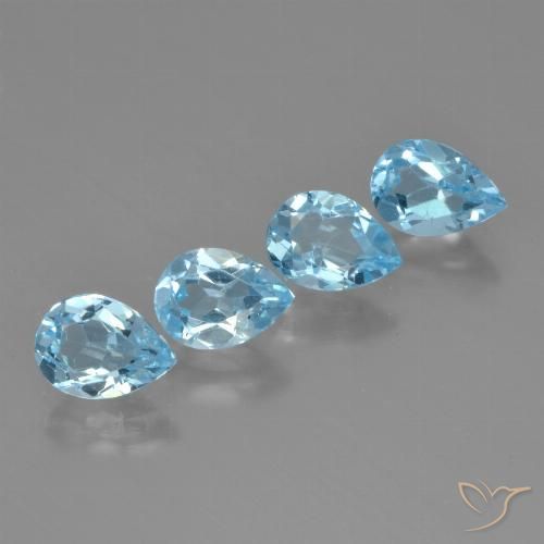 3.43ctw Natural Swiss Blue Topaz, Pear Shape, VVS-VS