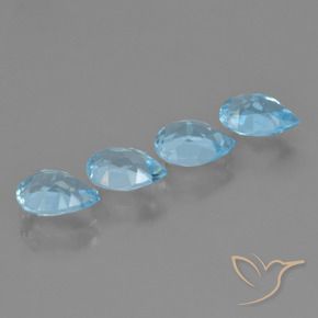 Topaz Gemstones in 7 x 5 mm (calibrated) Size for Sale, Topaz Stones in Swiss Blue Color
