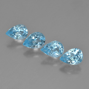 Baby blau Topas Edelstein - 0.8ct Birnen Schliff (ID: 450268)