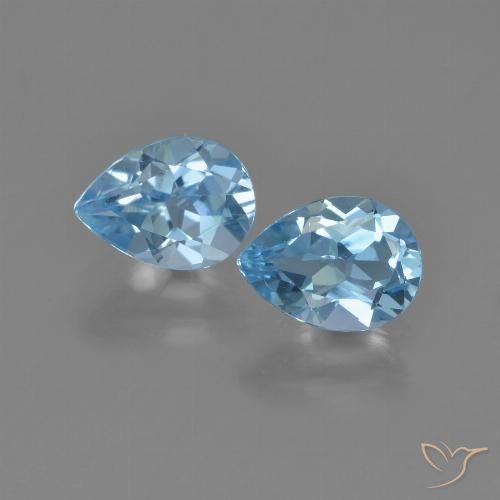 1.81 ct Sky Blue Topaz, 7.2 x 5.3 mm Pear Cut From Brazil, Photo A