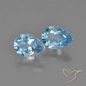 1.81 ctw Blue Topaz Stones, Natural Topaz in Pear Facet Shape for Sale