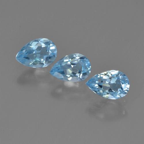 薄いシアンブルー トパーズ 宝石 - 0.5ct ペアーファセット (ID: 450326)