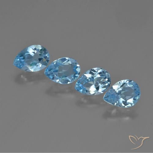 3.31ctw Natural Sky Blue Topaz, Pear Shape, VVS-VS