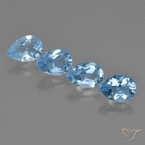 3.14ctw Natural Sky Blue Topaz, Pear Shape, VS