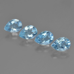 Himmerlblau Topas Edelstein - 0.8ct Birnen Schliff (ID: 450357)