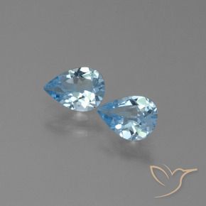 1.41 ctw Blue Topaz Stones, Natural Topaz in Pear Facet Shape for Sale