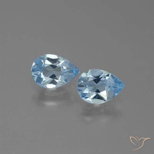 1.61ctw Natural Sky Blue Topaz, Pear Shape, VS