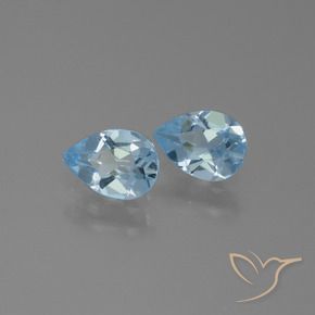1.61 ctw Blue Topaz Stones, Natural Topaz in Pear Facet Shape for Sale