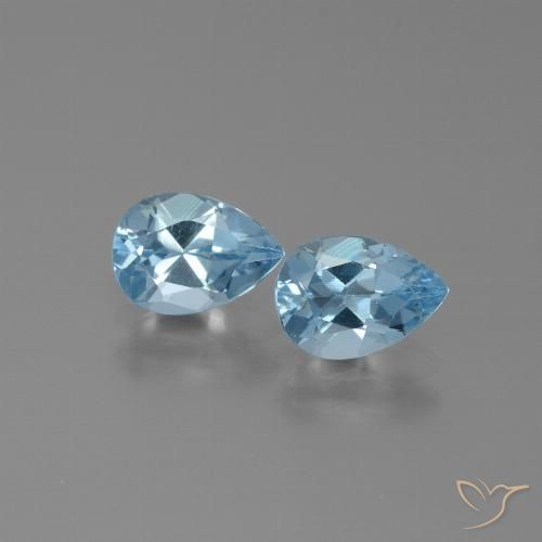 1.76 ct Sky Blue Topaz, 7.2 x 5.2 mm Pear Cut From Brazil, Photo A