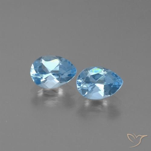 1.61ctw Natural Sky Blue Topaz, Pear Shape, VS