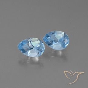 1.61 ctw Blue Topaz Stones, Natural Topaz in Pear Facet Shape for Sale