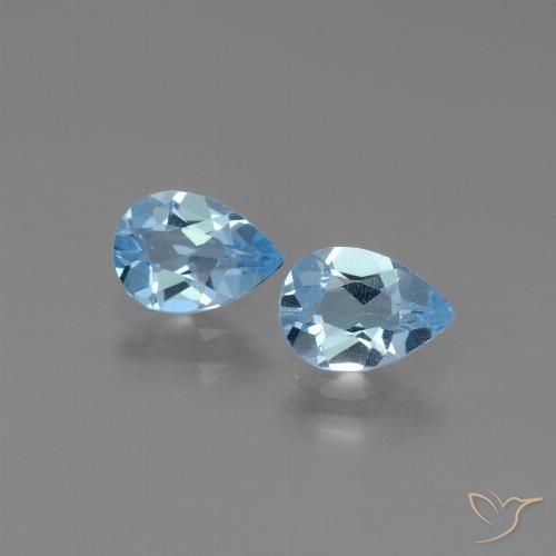 1.60ctw Natural Sky Blue Topaz, Pear Shape, VS
