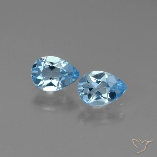 1.64ctw Natural Sky Blue Topaz, Pear Shape, VS